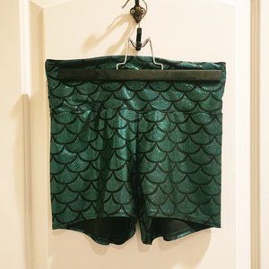 Coquetry Clothing High Waisted Green Mermaid Shorts in Size Medium